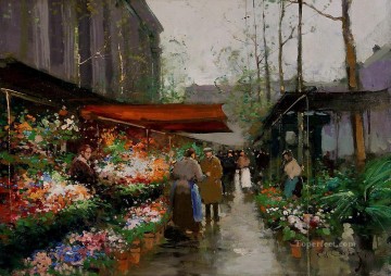 EC flower market at la madeleine 2 Oil Paintings